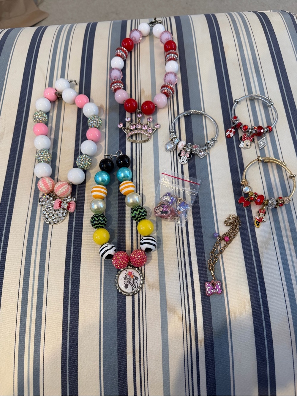 Boutique Chunky Necklaces and Minnie Mouse Bracelets